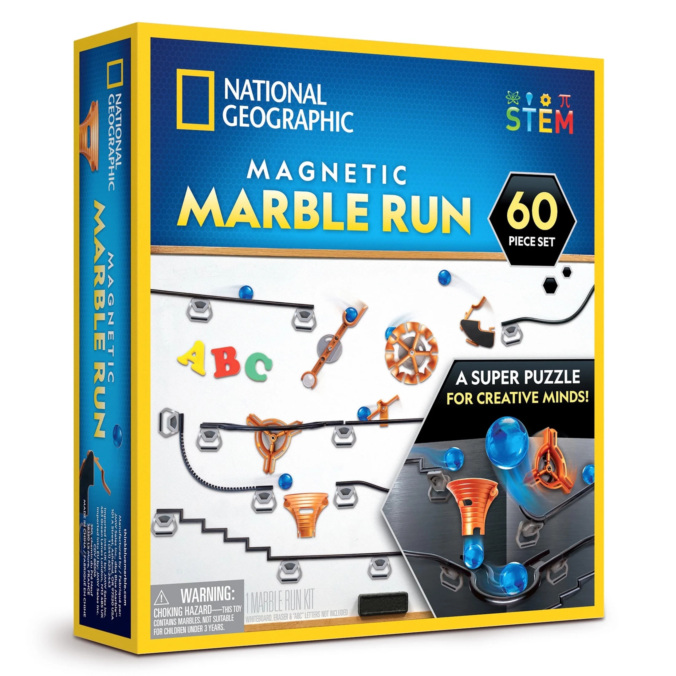 National Geographic 60-Piece Magnetic Marble Run – STEM Building Kit for Kids and Adults | Walmart (US)