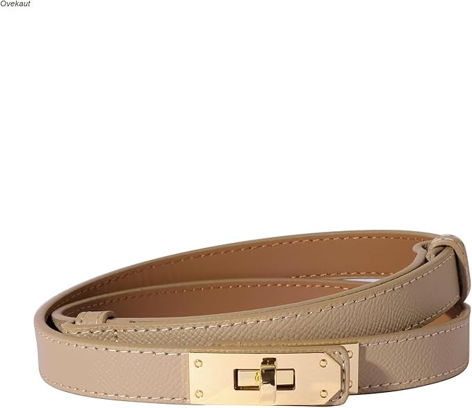 Women Skinny Leather Belt Solid Color Alloy Turn Lock Adjustable Waistband for Dresses Jeans Coat... | Amazon (US)