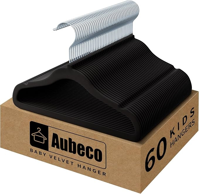 60 Pack Baby Clothes Hangers, 11.6 Inch Non-Slip Velvet Toddler Hangers, Felt Coat Hangers for Ki... | Amazon (US)