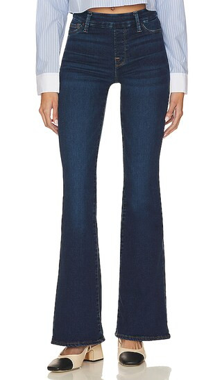 Power Stretch Pull On Flare Jeans in Indigo491 | Revolve Clothing (Global)