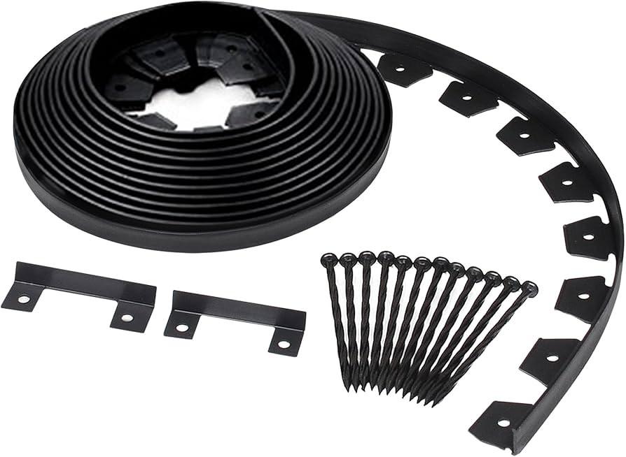 EasyFlex No-Dig Landscape Edging with Anchoring Spikes, 1.5 in. Tall Straight Top Plastic Garden ... | Amazon (US)