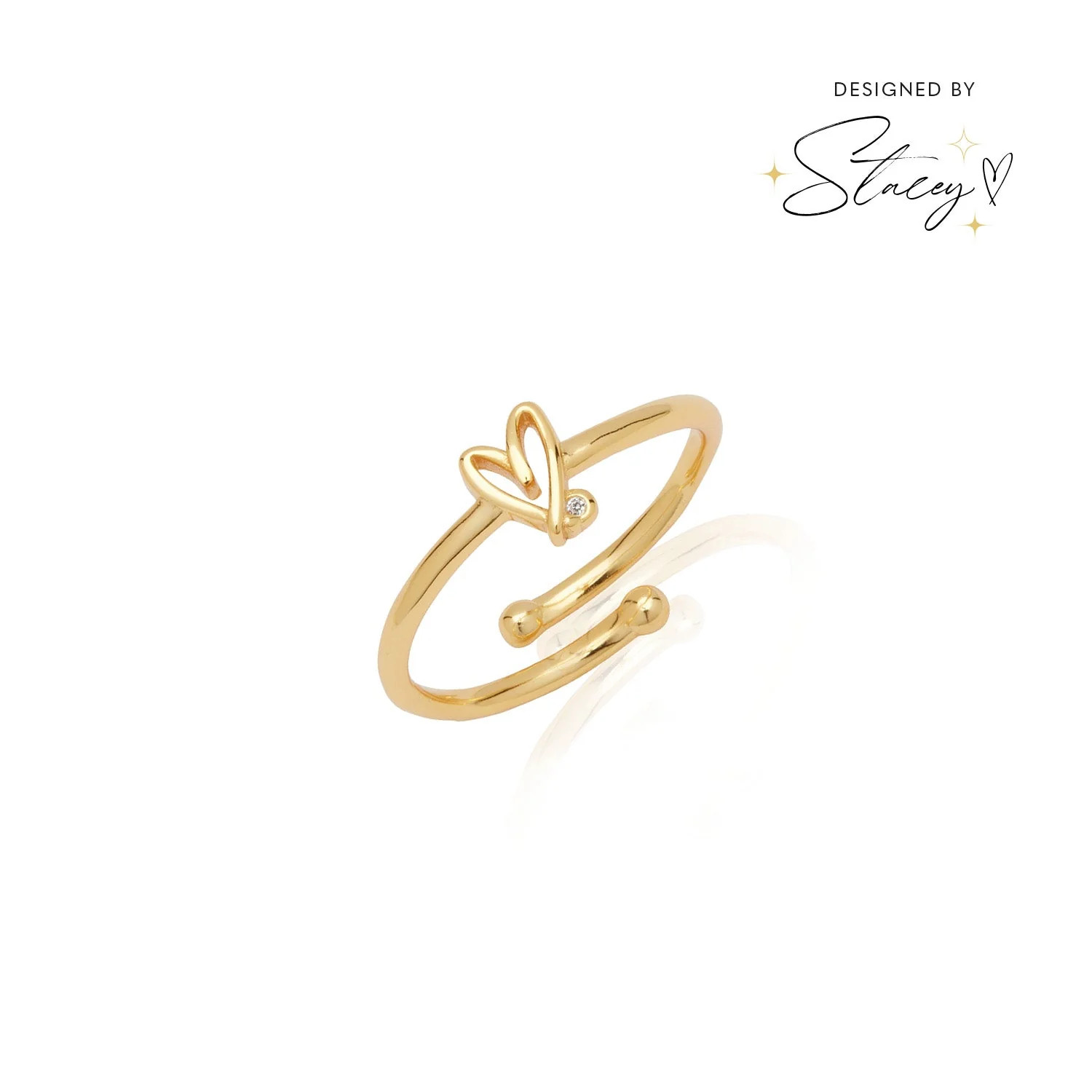 Stacey's Stories Doodle Heart Birthstone Ring (Gold) | Abbott Lyon