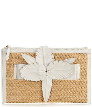 Stroll Raffia Floral Clutch | Dillard's