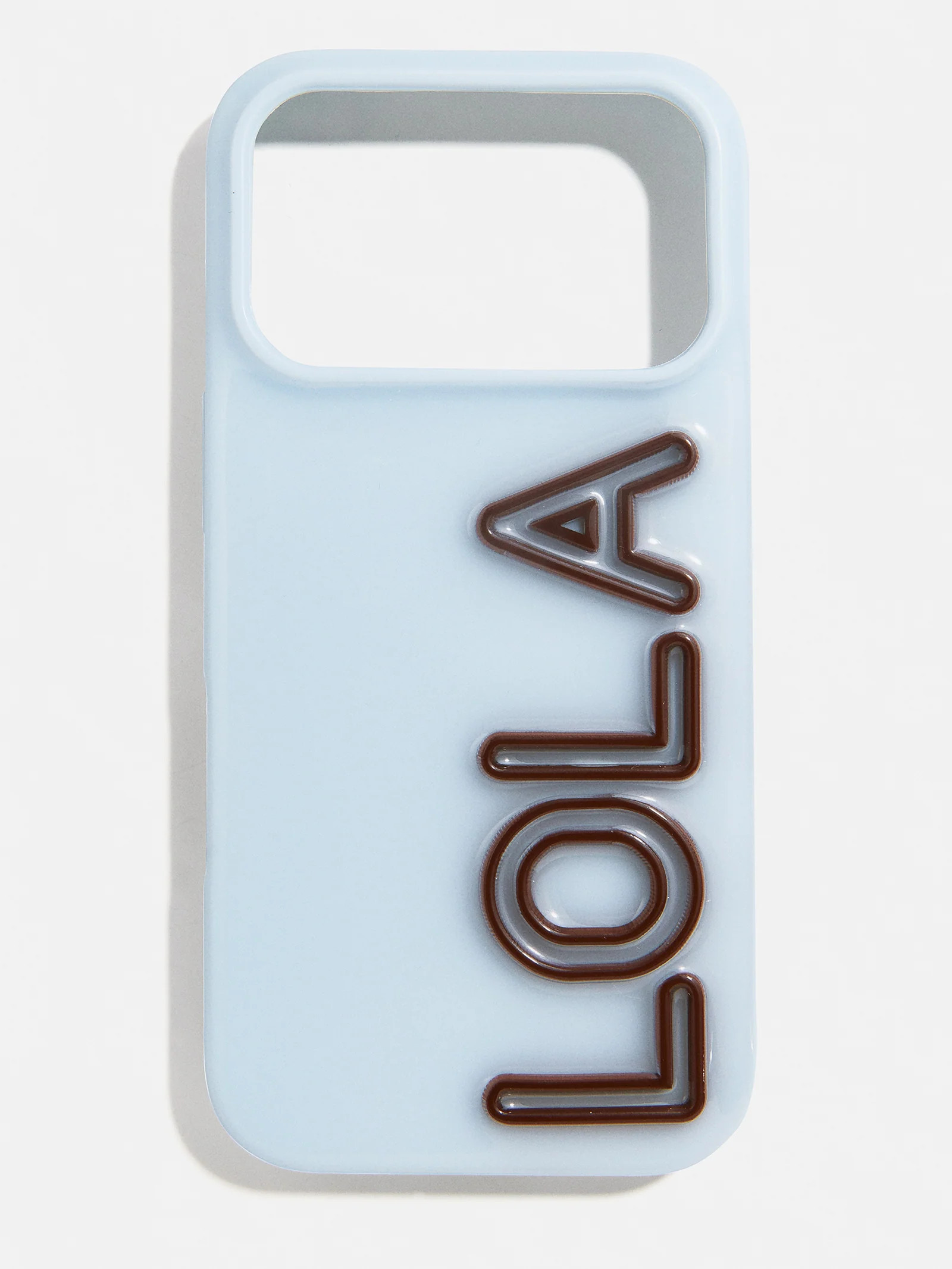 Fine Line Custom iPhone Case - Baby Blue/Dark Brown | BaubleBar