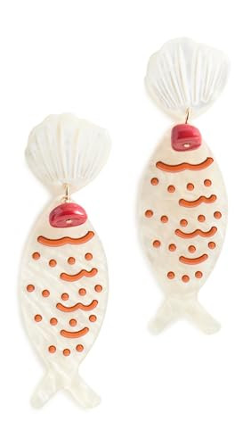 By Adina Eden Women's Fish Drop Earrings, Red, One Size | Amazon (US)