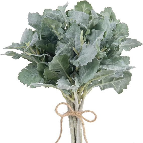 DuHouse Faux Lambs Ear Stems Miller Fake Flocked Artificial Greenery for Home Wedding Bouquet DIY... | Amazon (US)