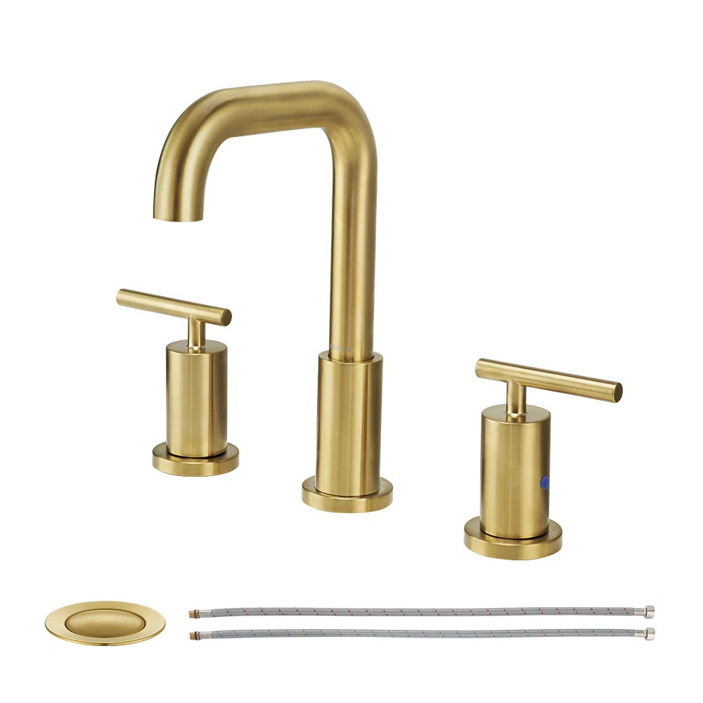Widespread 2 Handles Bathroom Faucet with Water Supply Lines 1434108 | Wayfair North America