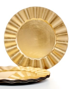 Jay Imports Chargers, Ruffled Set of 4 Gold Charger Plates | Macys (US)