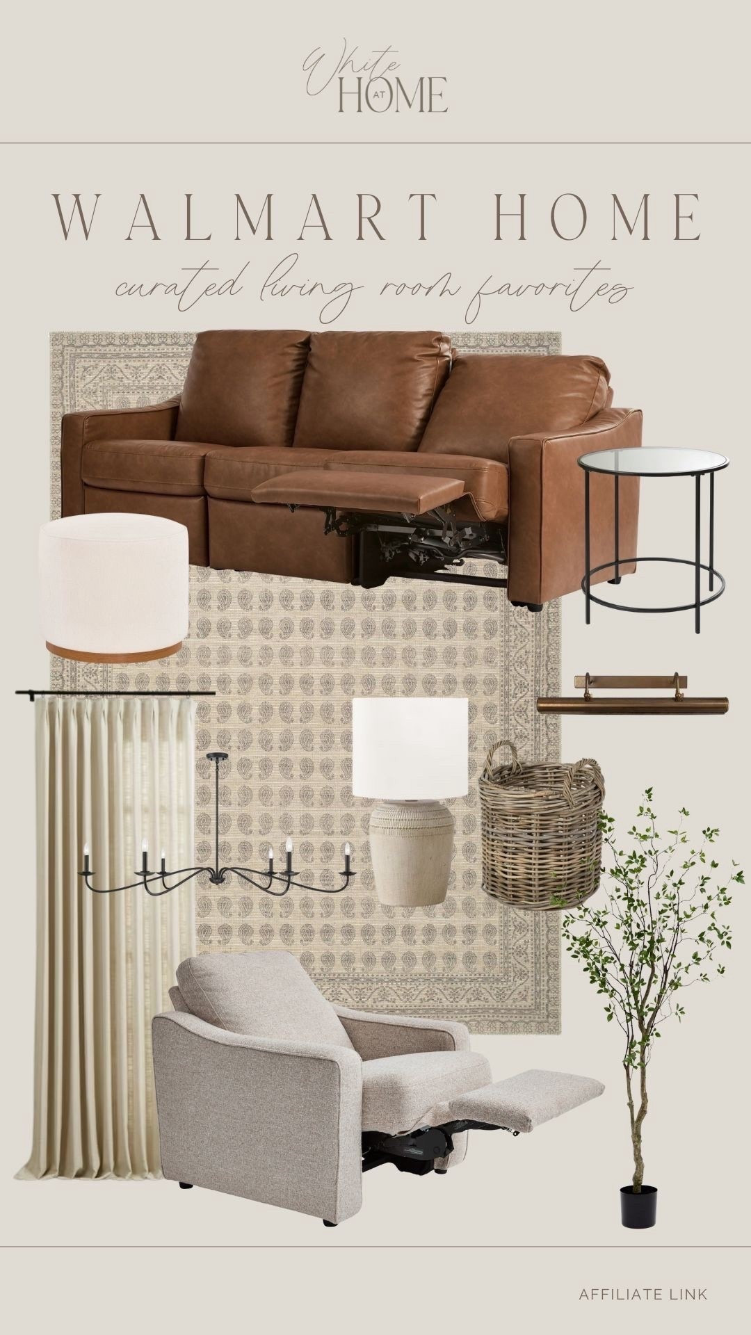 You can achieve a high end look at an affordable price point with Walmart! This new faux leather reclining sofa is part of the same collection as my new reclining chairs! Under $800!! And I love it paired with these new ottomans I just grabbed too—only $98! 

#LTKSaleAlert #LTKHome