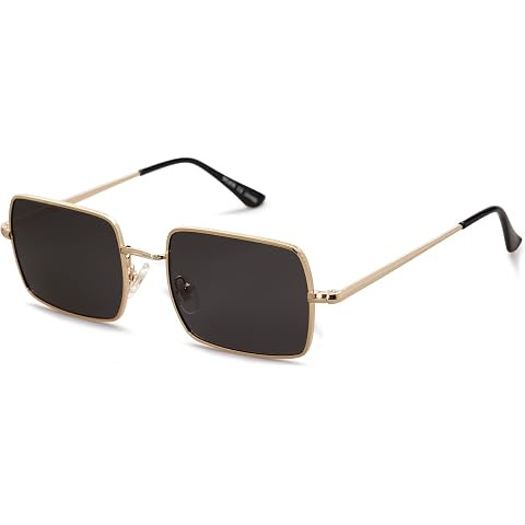 SOJOS Retro Vintage Rectangle Polarized Sunglasses Mens Womens Classic UV400 Metal Sunnies SJ1215 | Amazon (US)