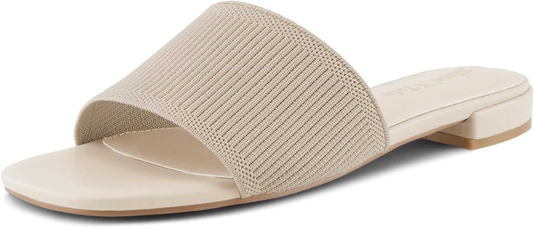 Shoe'N Tale Flat Slide Sandals Women Fashion Square Open Toe Slip On Woven Sandals for Women Dres... | Amazon (US)