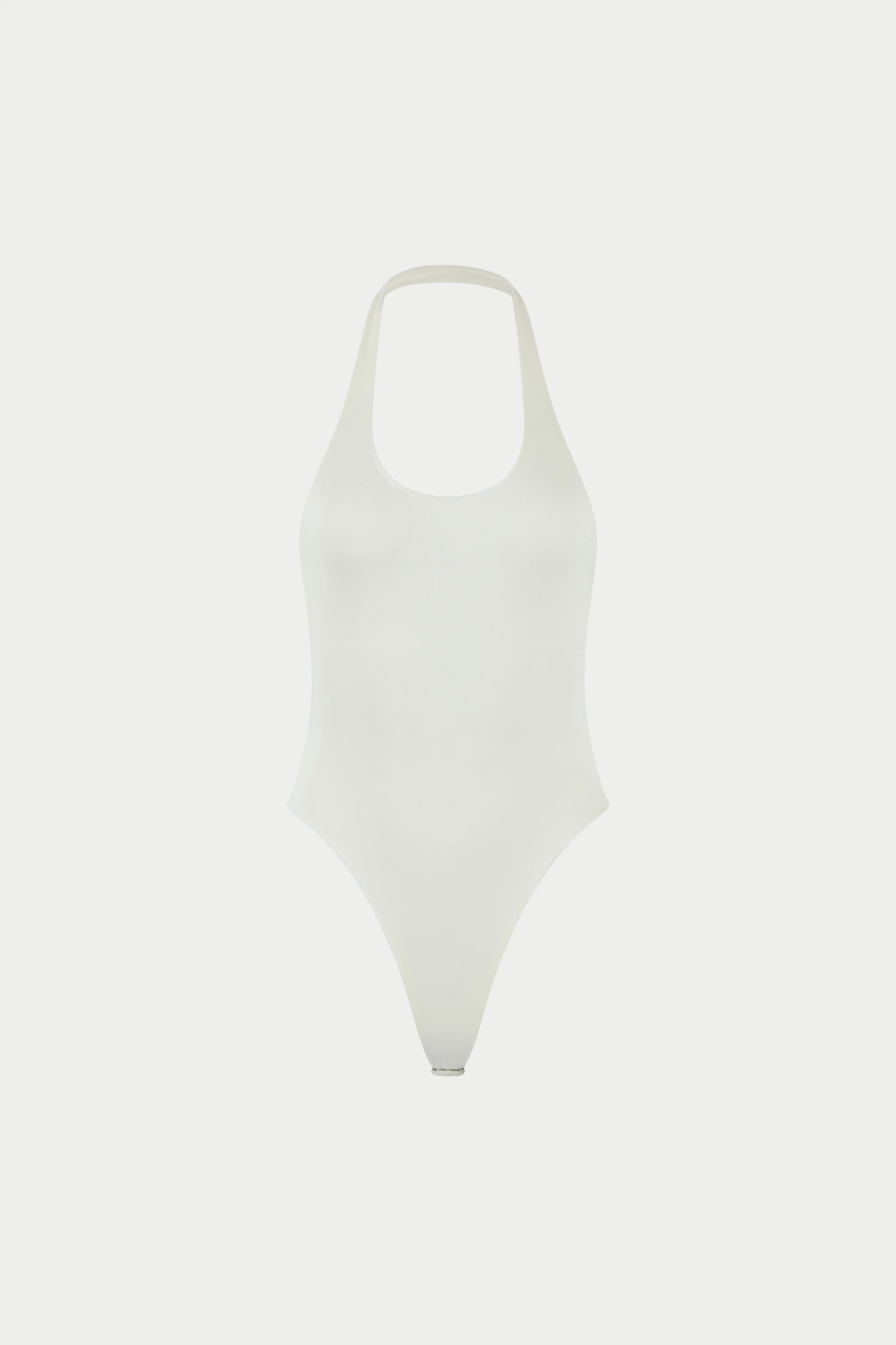 Scoop Neck Bodysuit - White | The Couture Club