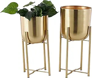 CosmoLiving by Cosmopolitan Metal Indoor Outdoor Planter Dome Large Planter Pot with Removable St... | Amazon (US)