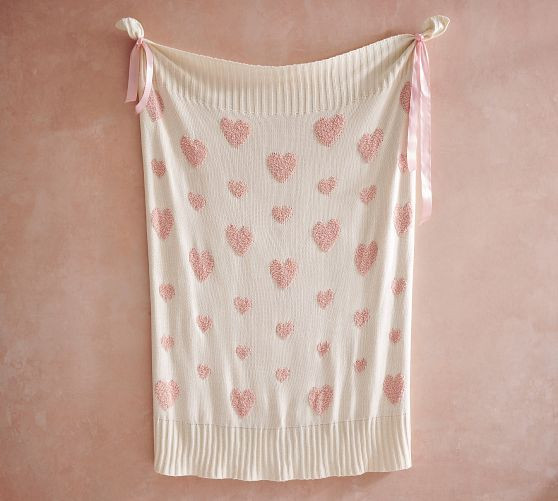 Petit Amour Knit Jacquard Throw | Pottery Barn (US)