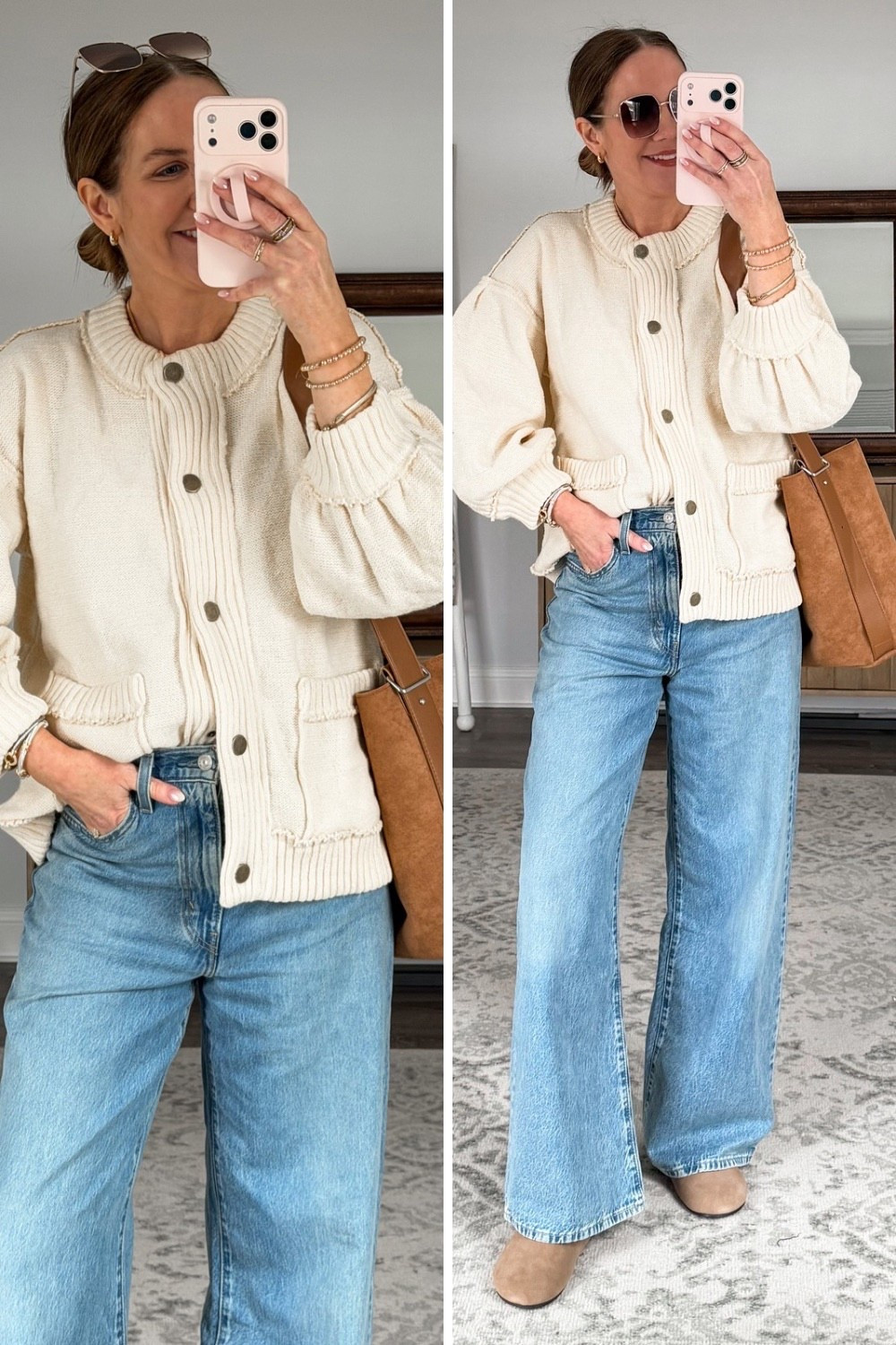 Another edition of Amazon understood the assignment 👏🏼 The details, fit and fabric of this sweater are spot on to the FP! I’m in a size medium and it’s the perfect oversized fit. 

Comfy and cute transitional winter to spring outfit, trendy and casual outfits for women over 40, elevated casual chic style, the best look for less finds from Amazon, adjustable waist jeans for women, trending bucket bag



#LTKootd #LTKgrwm #LTKOver40