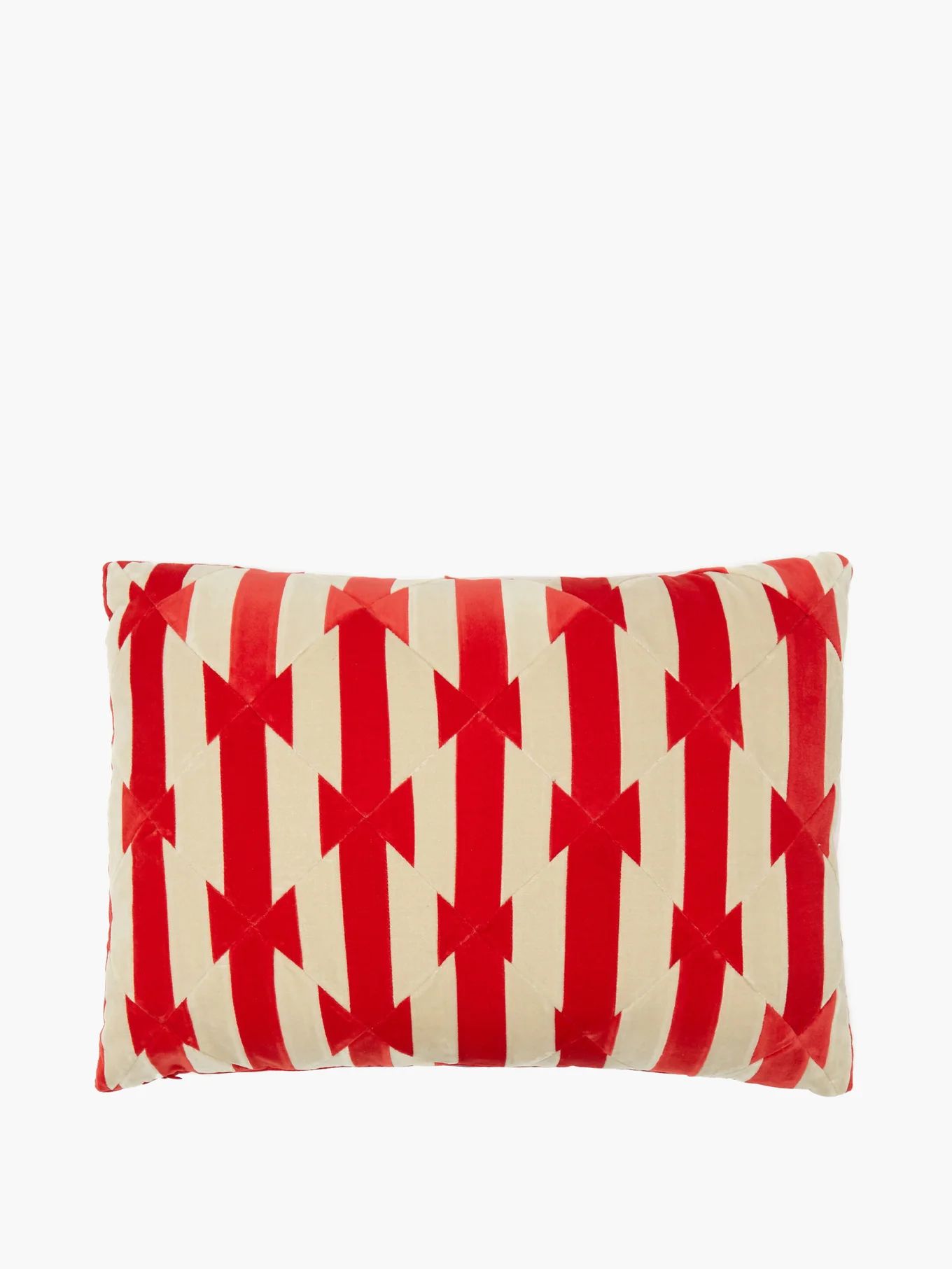 Augusta geometric cotton-velvet cushion | Christina Lundsteen | Matches (US)