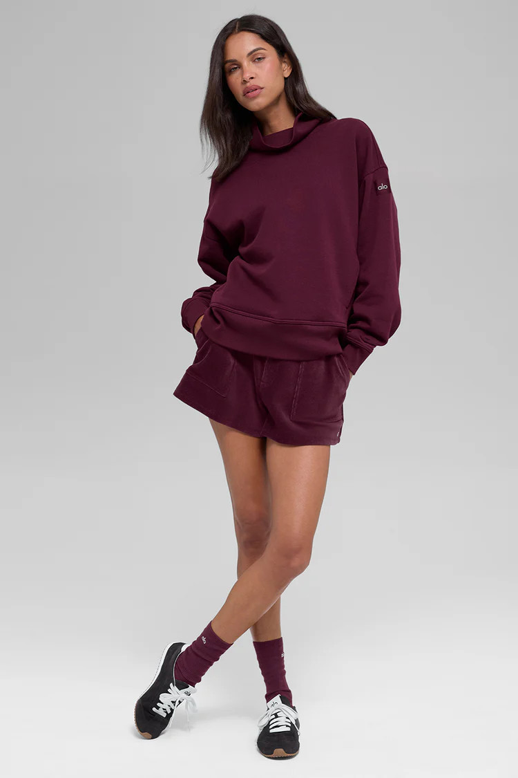 Hazy Mock Neck Pullover - Burgundy | Alo Yoga (US)