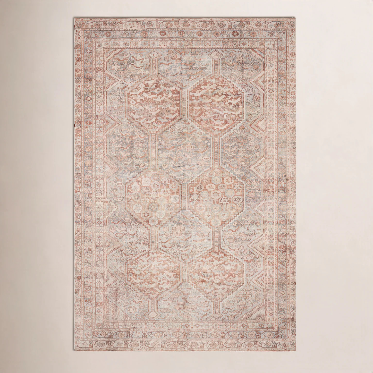 Chris Loves Julia x Loloi Jules Geometric Tangerine/Mist Area Rug | Wayfair North America