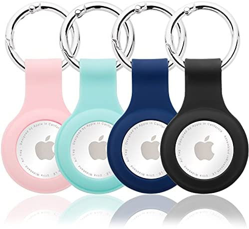 ZryXal [4 Pack] Protective Case for AirTag Phone Finder 2021, Soft Silicone Tracker Holder with A... | Amazon (US)