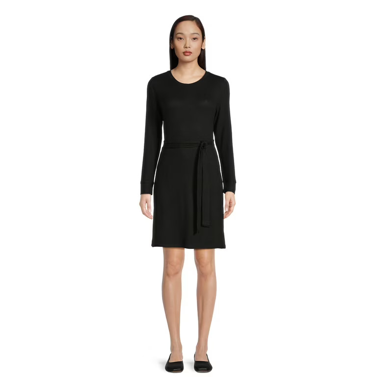 Time and Tru Women's Hacci Knit Midi Dress, Sizes XS-XXXL | Walmart (US)