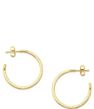 Classic Hammered Hoop Earrings, Medium | Dillard's