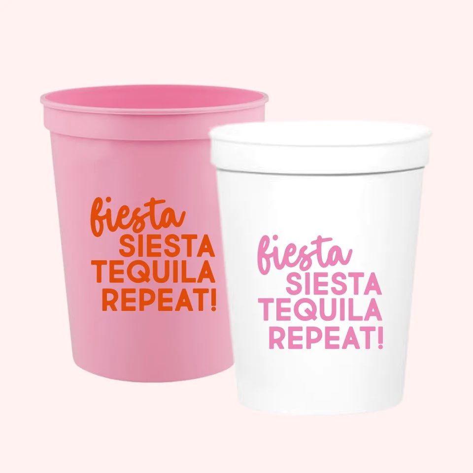 Fiesta Siesta Tequila Repeat Stadium Cup | Sprinkled With Pink