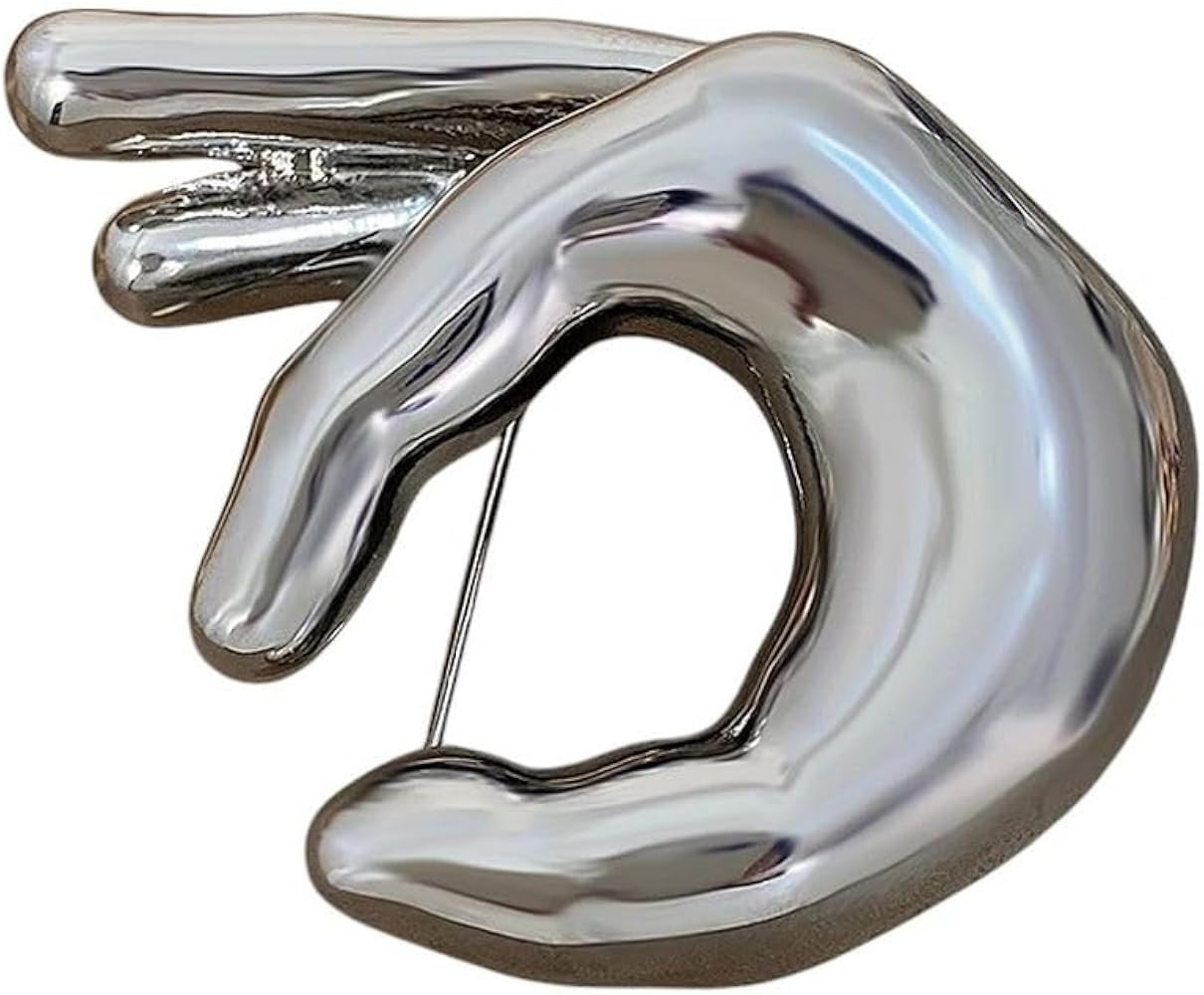 New 2025 Unisex Trendy Hyperbole Metal Ok Palm Hand Shape Large Broochs For Women Men Unisex Punk... | Amazon (US)