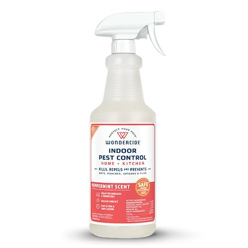 Wondercide - Indoor Pest Control Spray for Home and Kitchen - Ant, Roach, Spider, Fly, Flea, Bug Killer and Insect Repellent - with Natural Essential Oils - Pet and Family Safe— Peppermint 32 oz | Amazon (US)