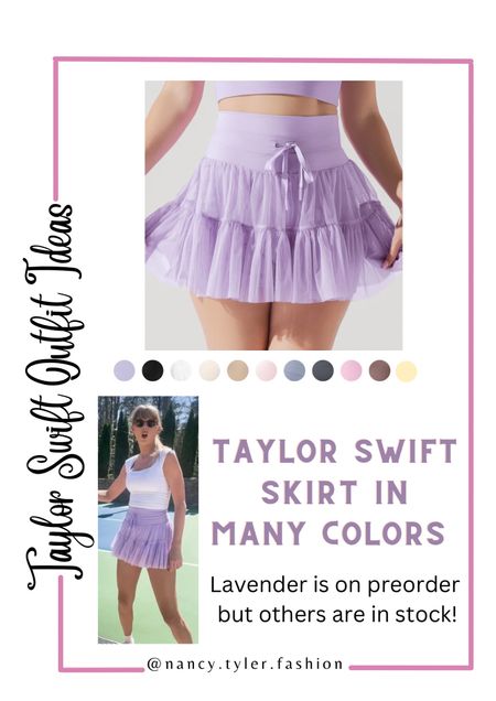 Cute Taylor Swift skirt! More colors available than just the lavender  🤩 #TaylorSwift #TaylorSwiftStyle #cuteskirt #athleisurestyle #athleisureskirt 

#LTKActive #LTKfindsunder100 #LTKstyletip