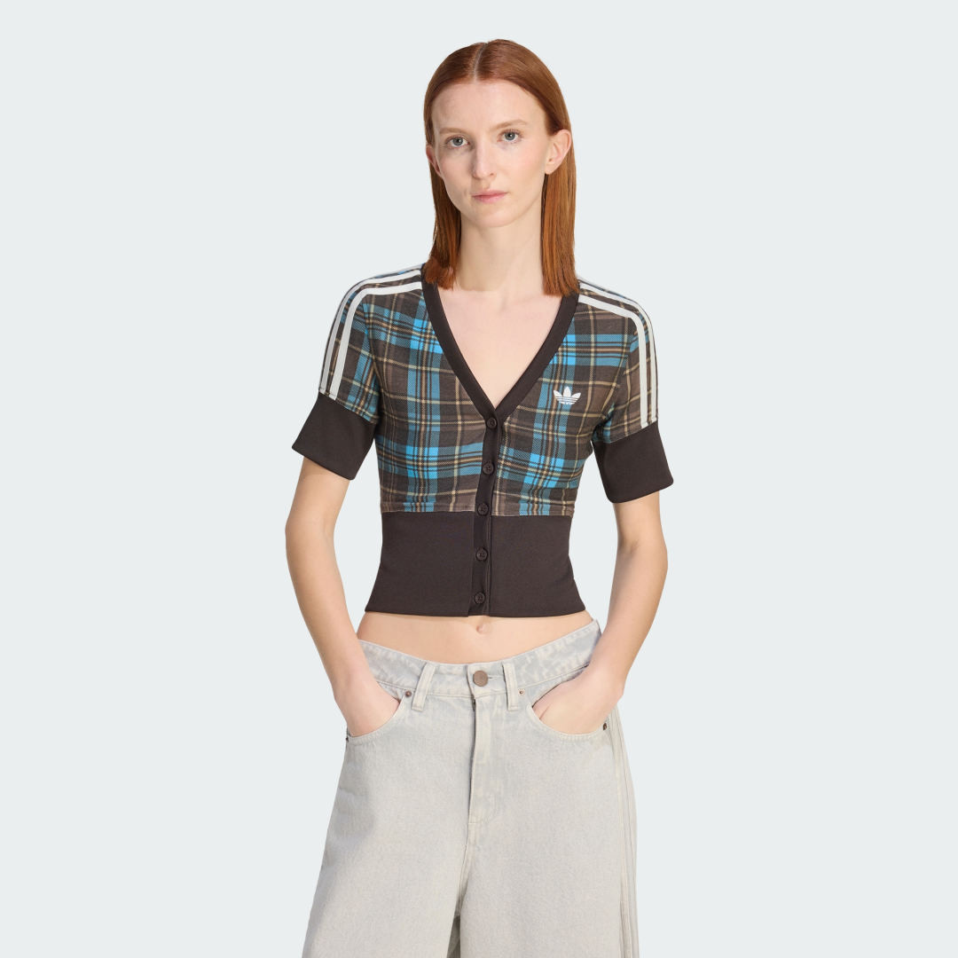CHECKED V-NECK SHIRT WITH BUTTONS | adidas (US)