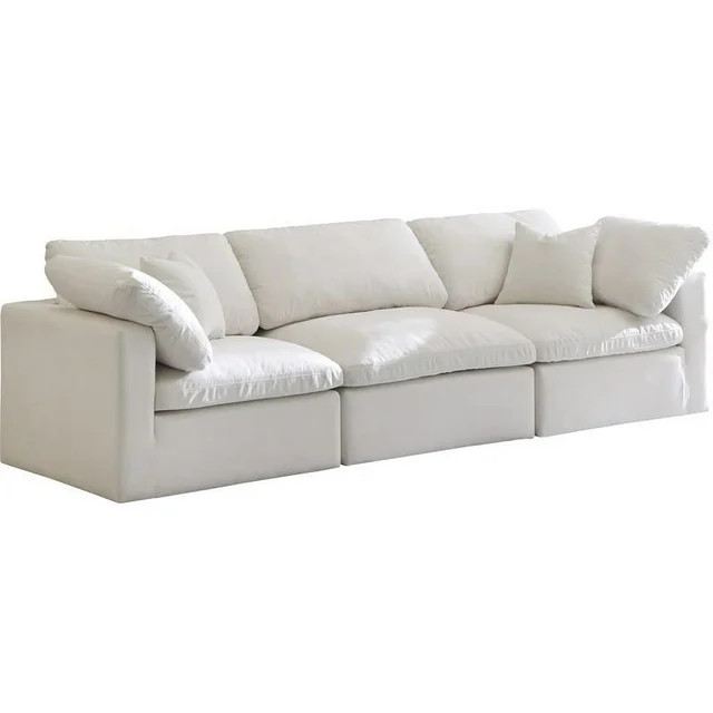 Meridian Furniture Plush Standard Cream Velvet Modular Sofa | Walmart (US)
