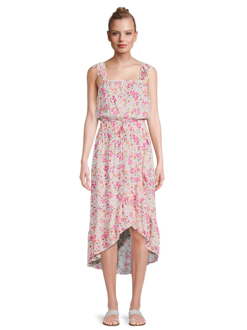 No Boundaries Juniors' Flutter Strap Top and Wrap Skirt Set, 2-Piece, Sizes XS-XXXL | Walmart (US)