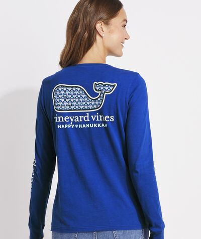 Hanukkah Glow-In-The-Dark Long-Sleeve Pocket Tee | vineyard vines