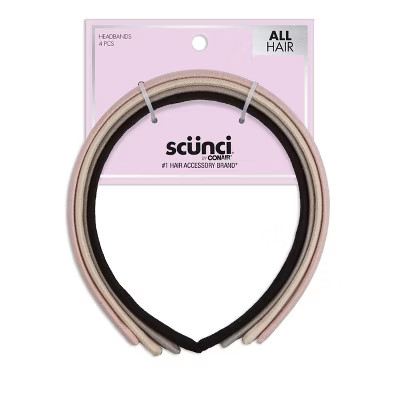 scünci Thin Microsuede Headbands - Neutral - All Hair - 4pk | Target