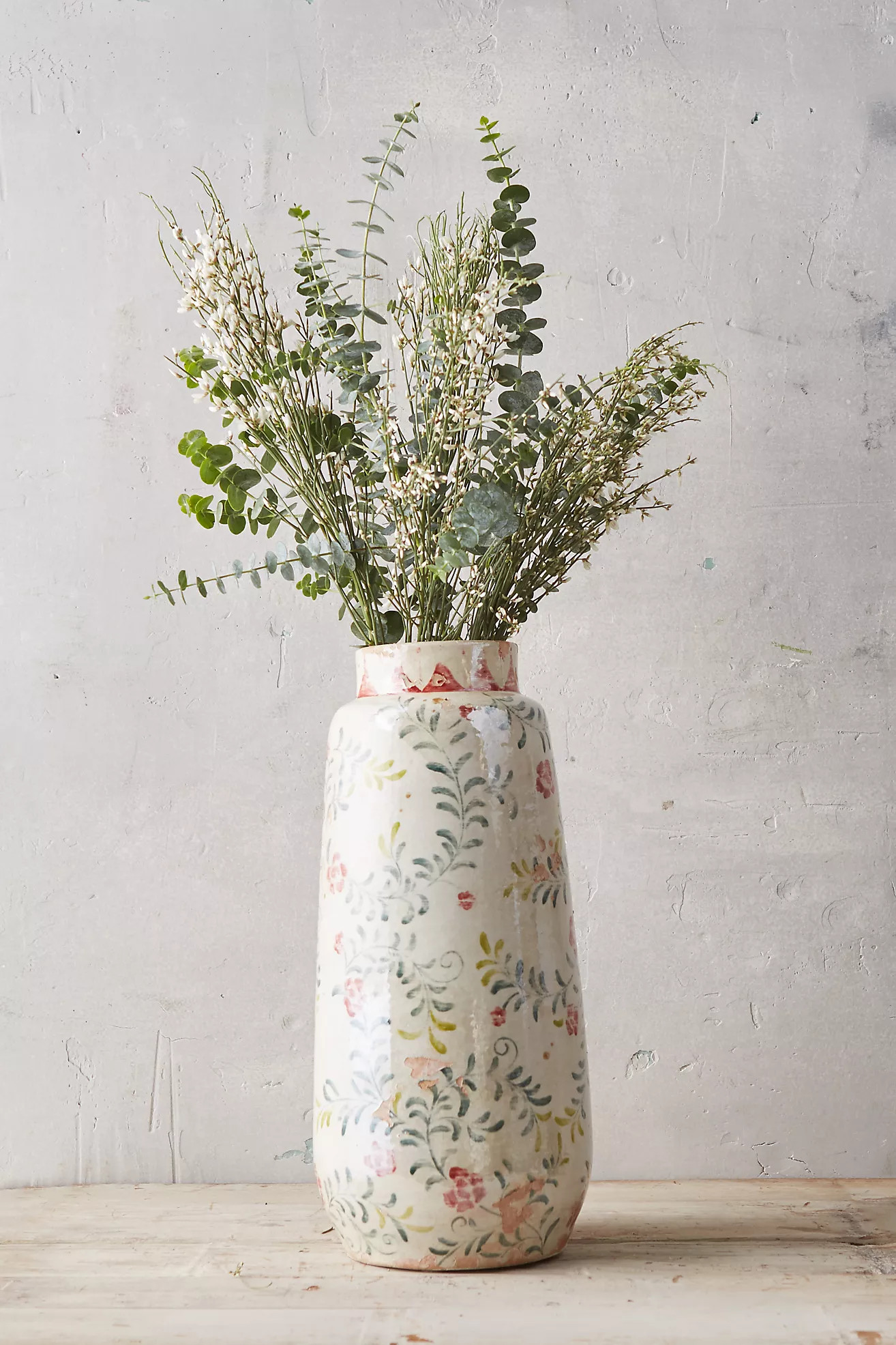 Distressed Rose + Vine Terracotta Vase | Anthropologie (US)