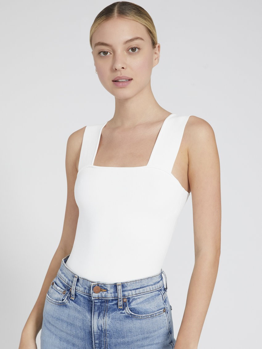 RASHIDA SQUARE NECK CROPPED TANK | Alice + Olivia