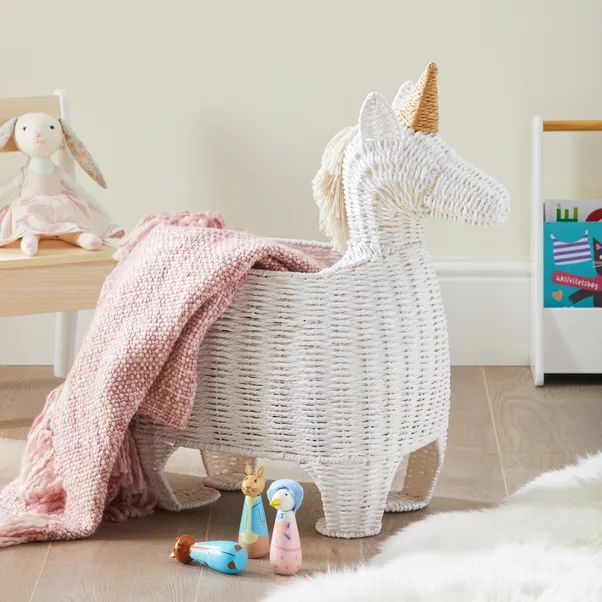 Unicorn Paper Rope Basket | Dunelm