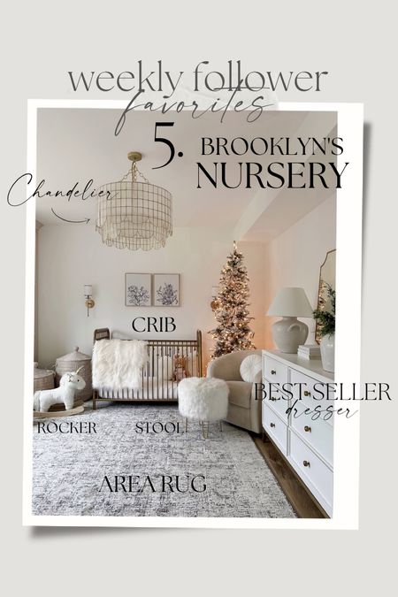Weekly follower favorites… Brooklyn’s nursery has always been a fan favorite. I love the look of her soft, neutral decor with the flocked tree and her new rug. 

Amazon. World market. Wayfair. Pottery barn. Anthropologie. Crate and barrel. West elm. Bedroom. Holiday. Christmas. Decor. Home. 

#LTKSeasonal #LTKhome #LTKHoliday
