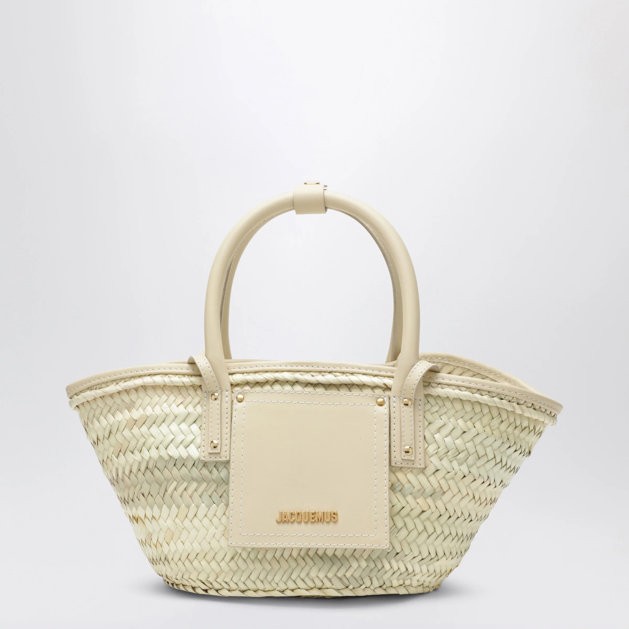 Mini Soli basket bag in raffia | The Double F