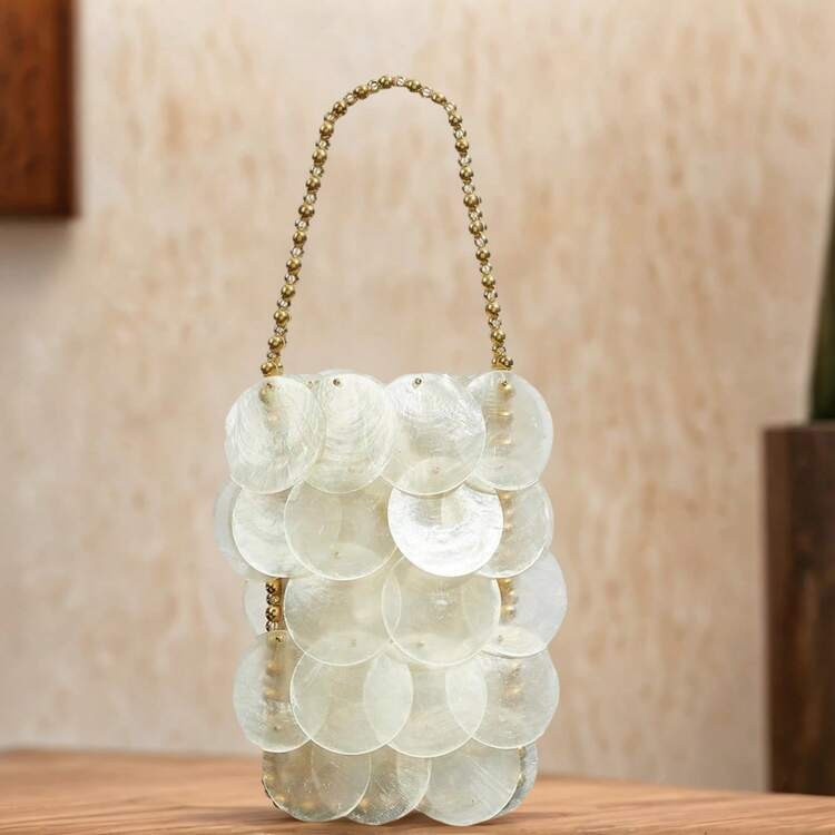 Women Fashion Shell Woven Handbag Chic Shell Beach Bag Beaded Chain Bag Summer Travel Beach Party | SHEIN USA | SHEIN