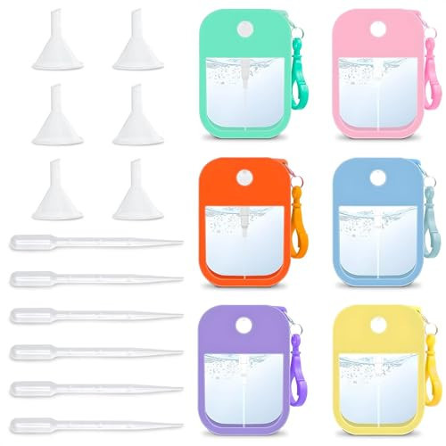 6Pcs Perfume Travel Refillable Spray Bottles 38 ml - Women Travel Essentials Refillable Travel Bottles for Toiletries - Portable Card Spray Bottle Refillable Spray Bottle Small Perfume Spray Bottle | Amazon (US)