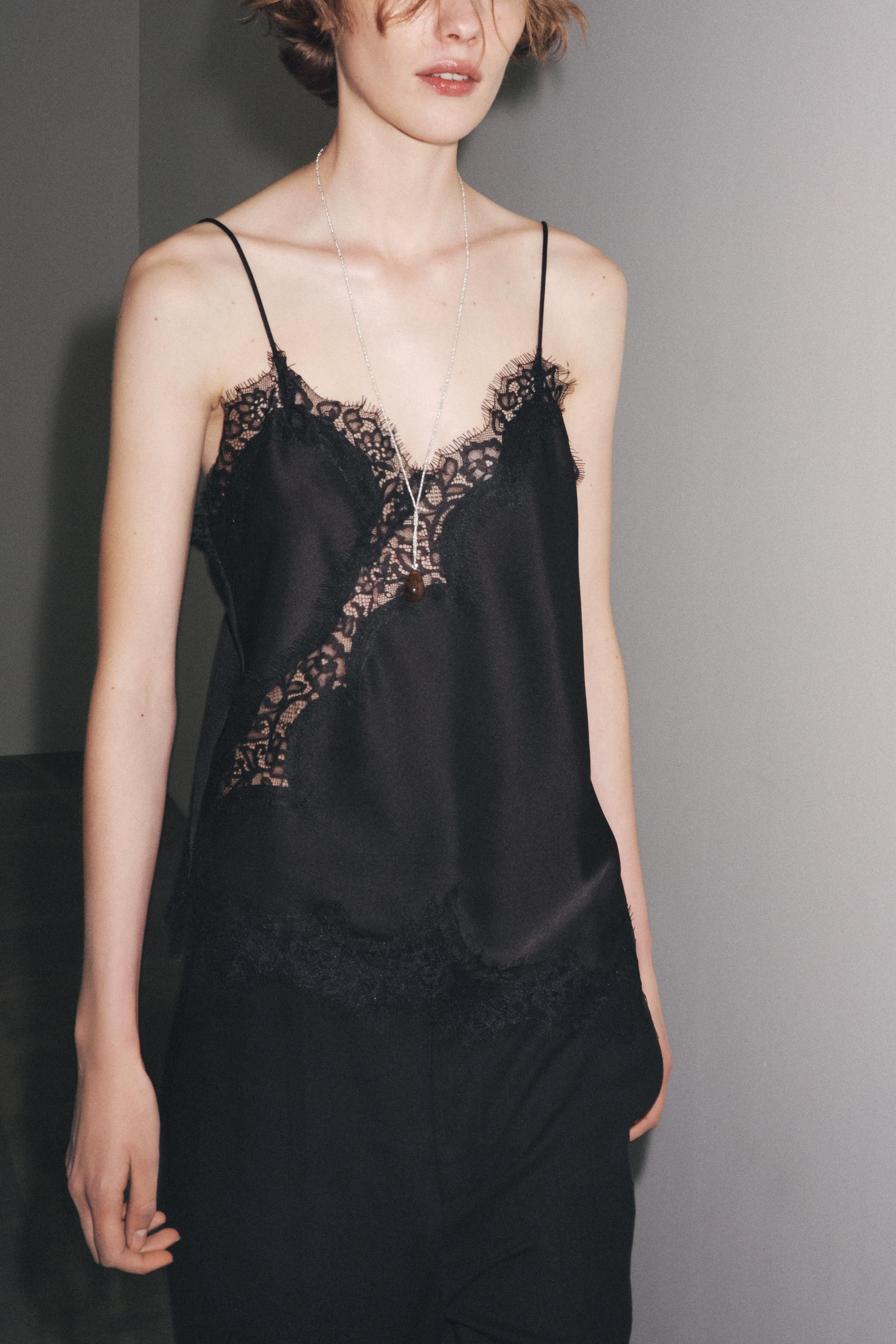 ZW COLLECTION LACE CAMISOLE TOP | Zara UK