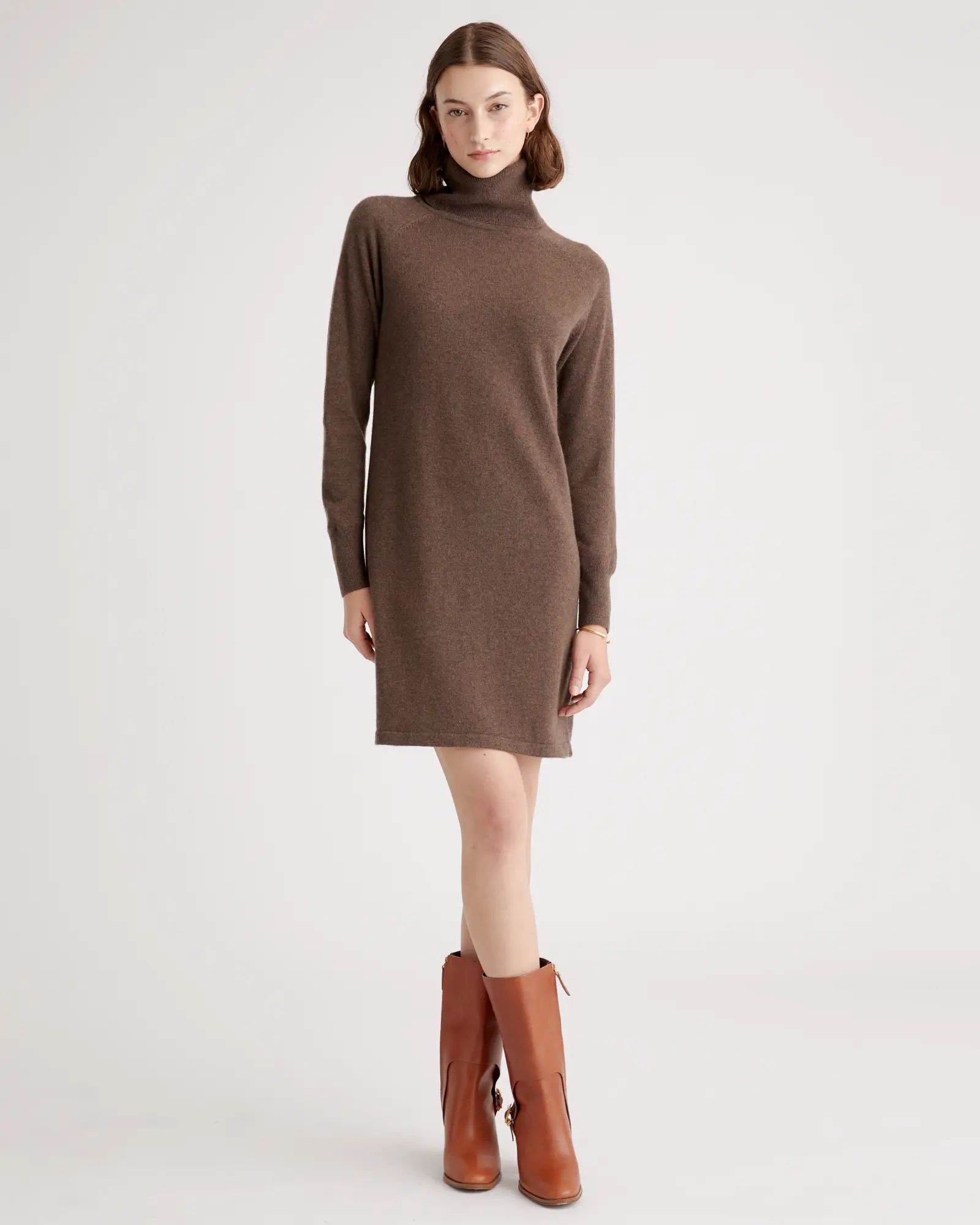 Mongolian Cashmere Turtleneck Sweater Dress | Quince