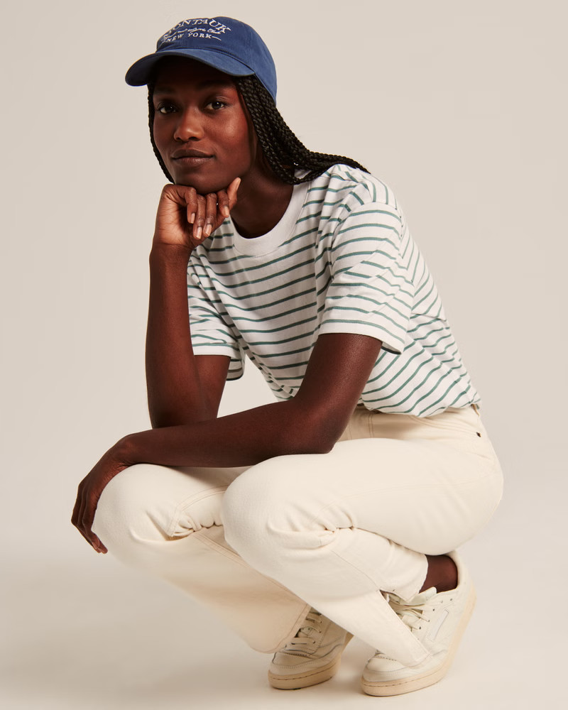 Essential Easy Striped Tee | Abercrombie & Fitch (US)