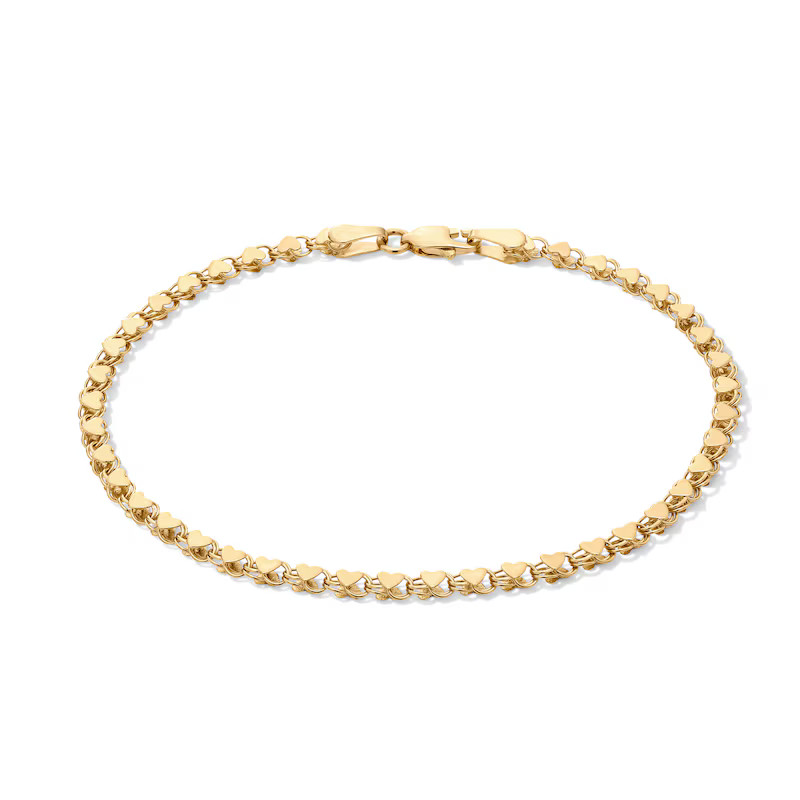 10K Solid Gold Mirror Heart Bracelet - 7" | Banter by Piercing Pagoda