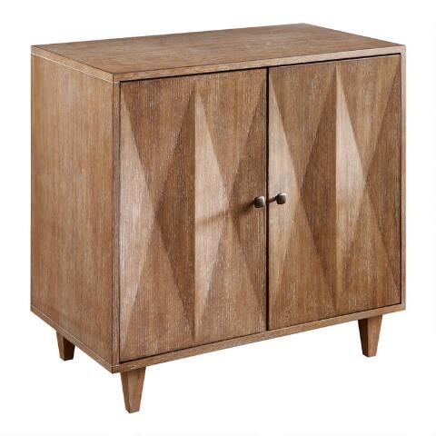 Arline Hazelnut Wood Diamond Storage Cabinet | World Market