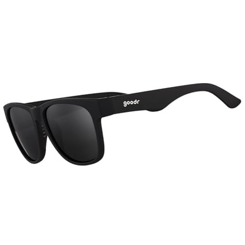 goodr Hooked on Onyx Polarized Sunglasses for Men & Women, Large Sized (BFG), Black Solid Frame with Black Non-Reflective Glare Reducing Lenses, UV400 Protection, No Slip, No Bounce | Amazon (US)