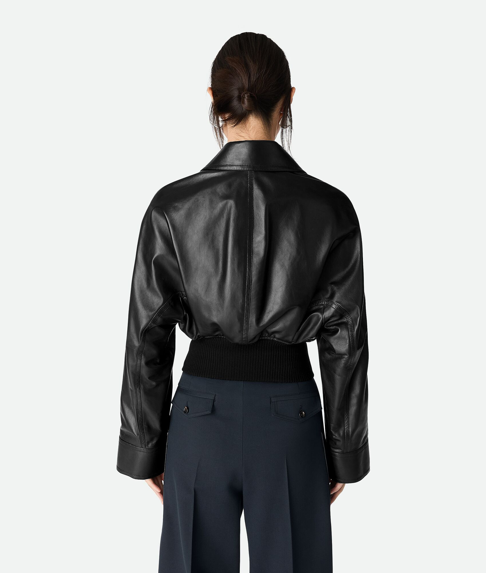 Women's Light Leather Blouson in Black | Bottega Veneta GB | Bottega Veneta