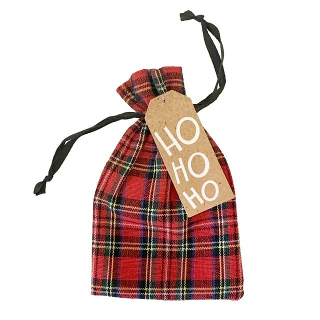 Red Plaid Gift Card Holder Drawstring Cloth Bag with Gift Tag, 3.5 in x 6.25 in x .38 in, by Holi... | Walmart (US)