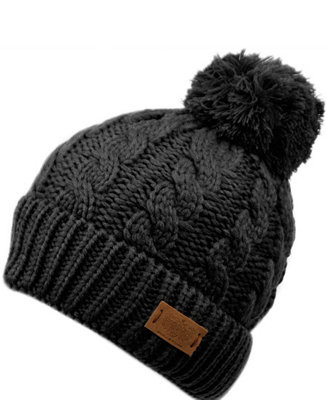 Cable Pom Beanie with Sherpa Lining | Macy's